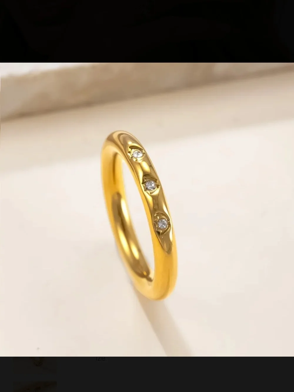 Fashion Jewelry Gold-Tone Crystal Butterfly & Band Stackable Ring Set